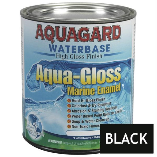 Aquagard Aqua Gloss Waterbased Enamel - 1Qt - Black