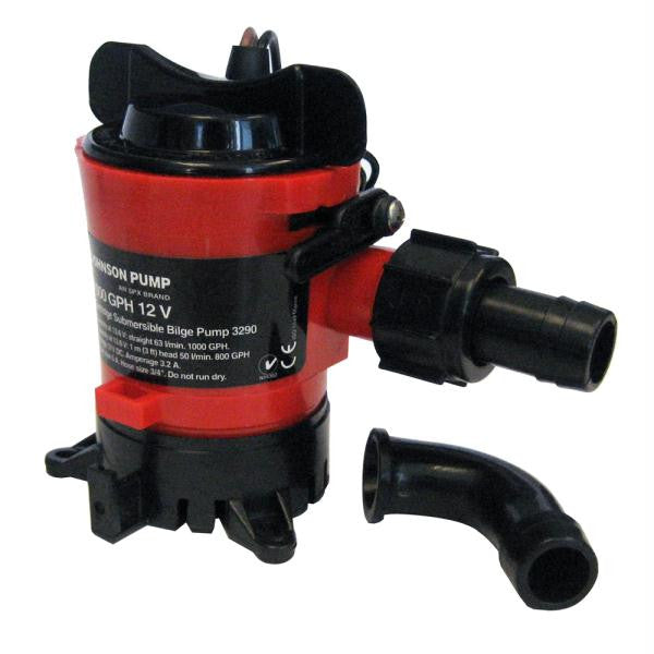 Johnson Pump 500 GPH Bilge Pump 3-4&quot; Hose 12V Dura Ports