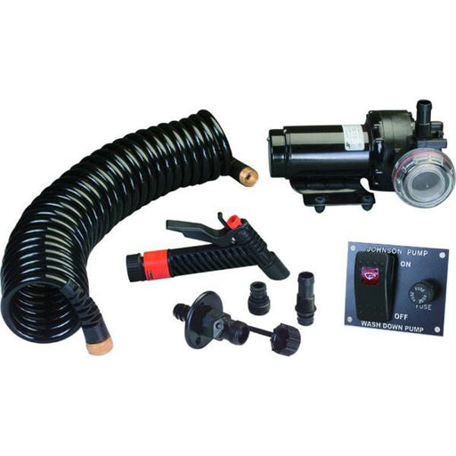 Johnson Pump Aqua Jet 5.2 GPH Washdown Pump Kit w-Hose 12V