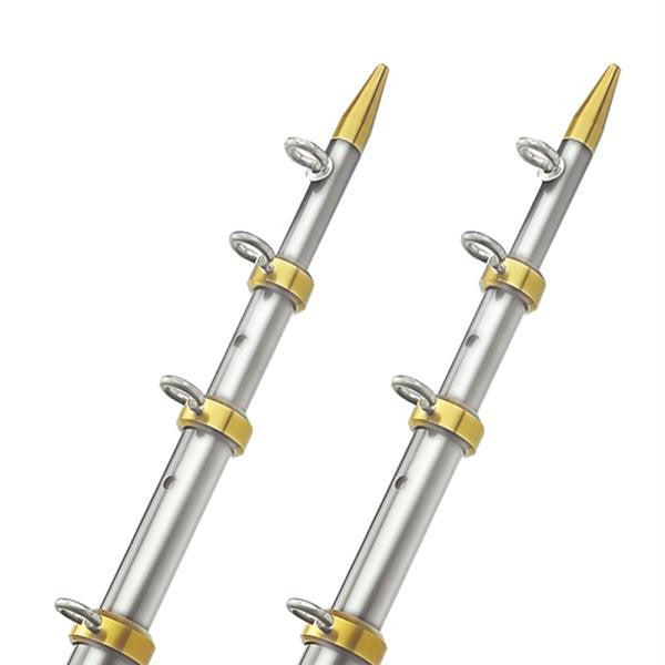 TACO 15' Telescopic Outrigger Poles 1-1-8&quot; - Silver-Gold