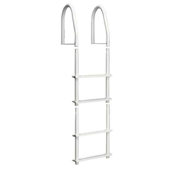Dock Edge Fixed 4 Step Ladder Bright White Galvalume