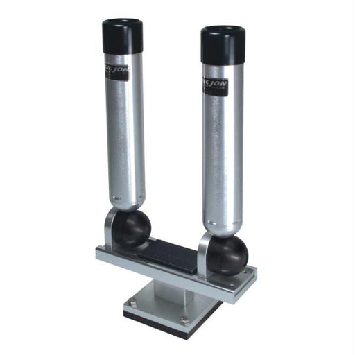 Big Jon Dual Multi-Set Rod Holder Pedestal Mount - Silver