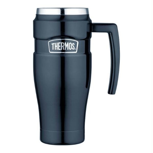 Thermos Stainless King&trade; Vacuum Insulated Travel Mug - 16 oz. - Stainless Steel-Midnight Blue