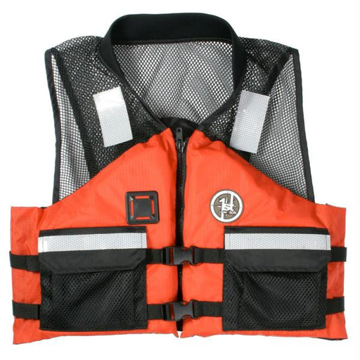 First Watch AV-500 Mesh Crew Vest - Orange-Black - Large