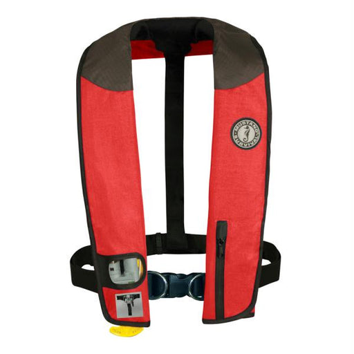 Mustang Deluxe Adult Inflatable - Automatic w-Harness - Universal - Red-Black-Carbon