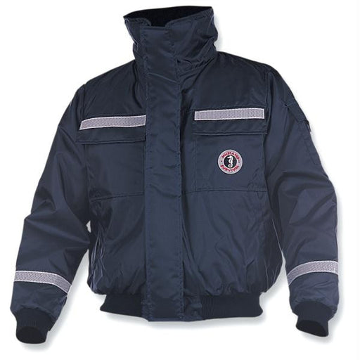 Mustang Classic Bomber Jacket w-SOLAS Reflective Tape - Large - Navy