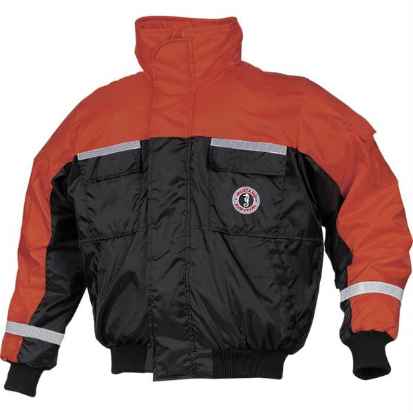 Mustang Classic Bomber Jacket w-SOLAS Tape - X-Large - Orange-Black