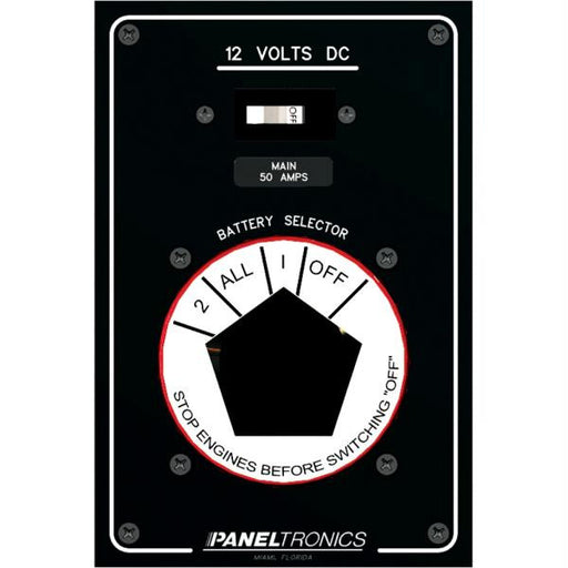 Paneltronics Standard Panel - DC Battery Selector w-50Amp Main