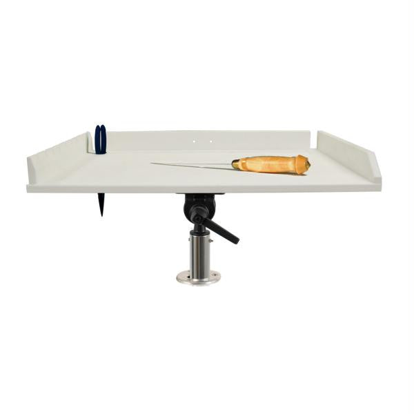 TACO 20" Poly Filet Table w-Adjustable Gunnel Mount - White