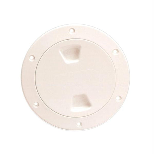 Beckson 4&quot; Smooth Center Screw-Out Deck Plate - Beige