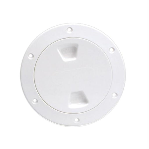 Beckson 4&quot; Smooth Center Screw-Out Deck Plate - White