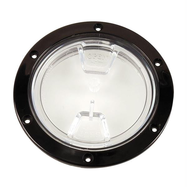 Beckson 4&quot; Clear Center Screw Out Deck Plate - Black