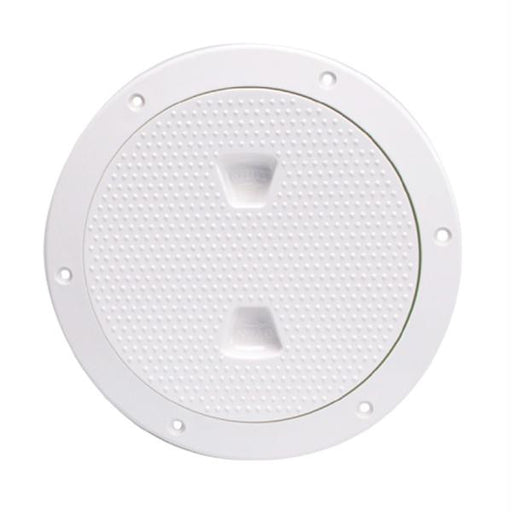 Beckson 6&quot; Non-Skid Screw-Out Deck Plate - White