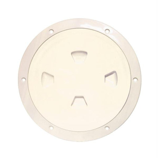 Beckson 8&quot; Smooth Center Screw-Out Deck Plate - Beige