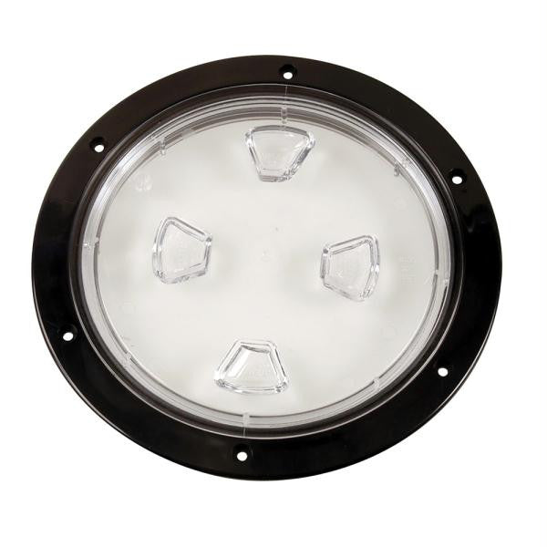 Beckson 8&quot; Clear Center Screw-Out Deck Plate - Black