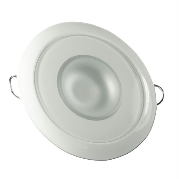 Lumitec Mirage Flush Mount Interior Down Light - 4-Color - Glass Fixture-White Bezel - 3.25&quot; Diameter