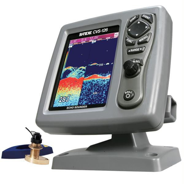 SI-TEX CVS-126 Dual Frequency Color Echo Sounder w-B744V Thru-Hull Transducer