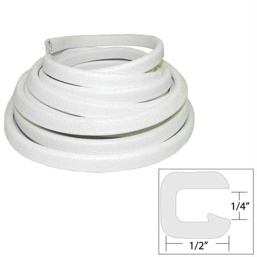 TACO Flexible Vinyl Trim - &#188;&quot; Opening x &#189;&quot;W x 25'L - White