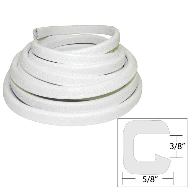 TACO Flexible Vinyl Trim - &#8540;&quot; Opening x &#8541;&quot;W x 25'L - White