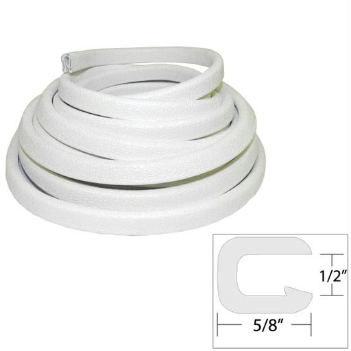 TACO Flexible Vinyl Trim - &#189;&quot; Opening x &#8541;&quot;W x 25'L - White