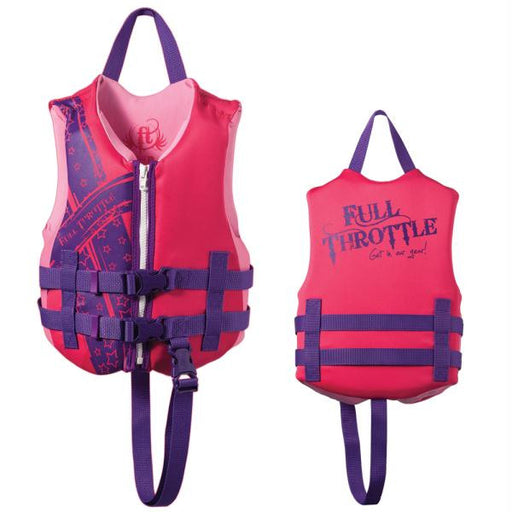 Full Throttle Rapid Dry PFD - Child 30-50lbs - Pink-Purple