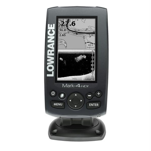 Lowrance Mark-4 HDI Chartplotter-Fishfinder w- 50-200 455-800 Transom Mount Transducer