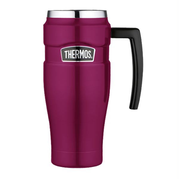 Thermos Stainless King&trade; Vacuum Insulated Travel Mug - 16 oz. - Stainless Steel-Raspberry