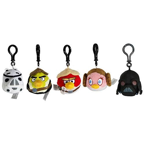 Star Wars Angry Birds Series 1 Backpack Clip Plush Case     