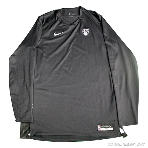 Dante Cunningham Brooklyn Nets Game Used #44 City Edition Black Long Sleeve Shooting Shirt (XXL)