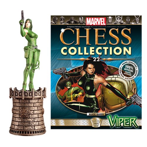 Marvel Viper Black Queen Chess Piece with Collector Magazine