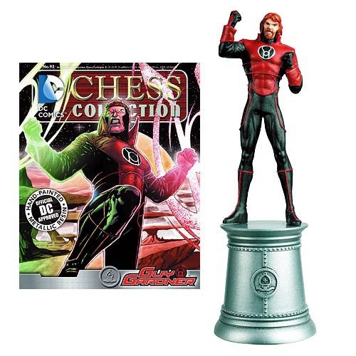 DC Superhero Guy Gardner White Bishop Chess Piece & Magazine