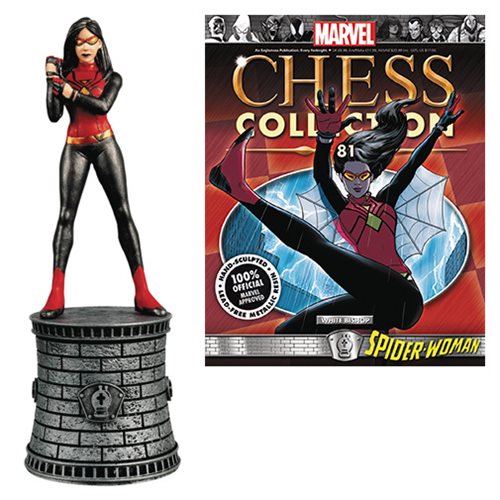 Marvel Spider-Woman White Bishop Chess Piece & Magazine #81 