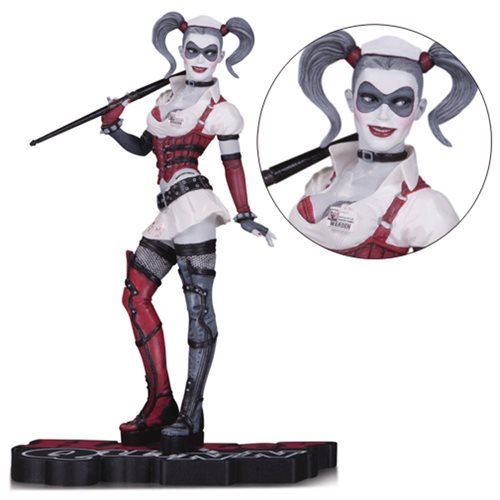 Batman: Arkham Asylum Harley Quinn Red Black & White Statue 