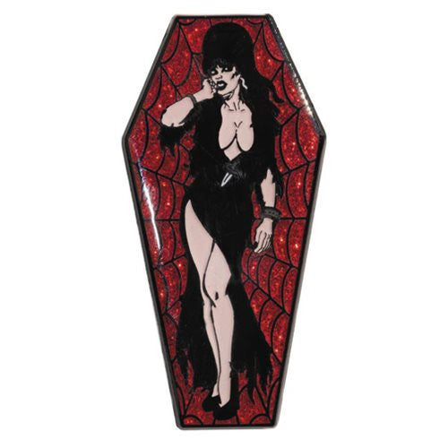 Elvira Red Coffin Lapel Pin                                 