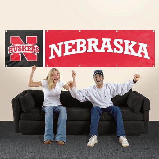 BNEB Nebraska Giant 8-Foot X 2-Foot Nylon Banner