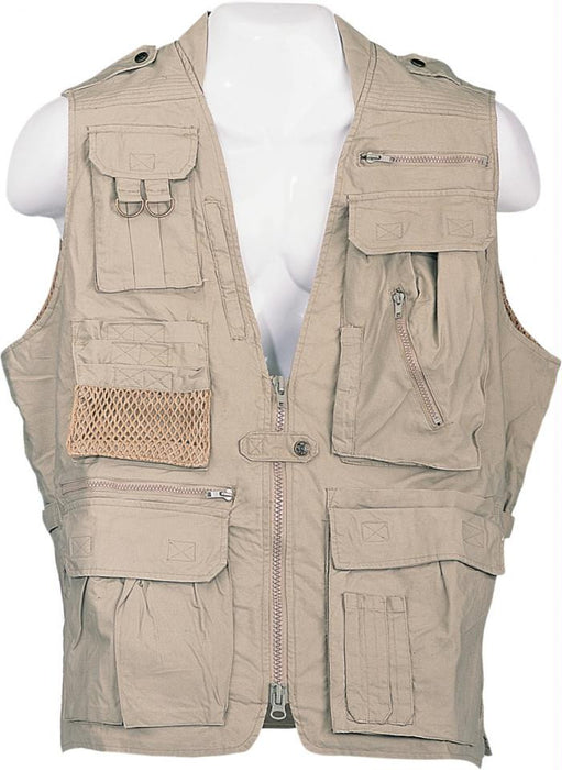 Humvee Safari Vest Khaki Medium