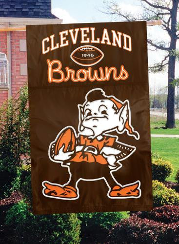 AFBRE Browns with Brownie Elf 44x28 Applique Banner