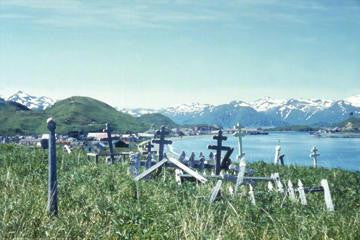 The Russian Orthodox graveyard at Unalaska 20x30 poster