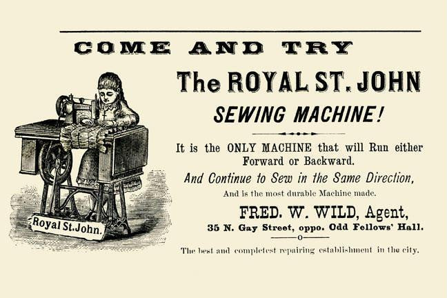 The Royal St. John Sewing Machine 20x30 poster