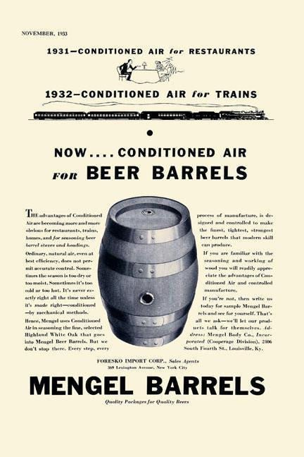 Mengel Beer Barrels 20x30 poster