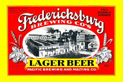 Fredericksburg Brewing Co.s Lager Beer 20x30 poster