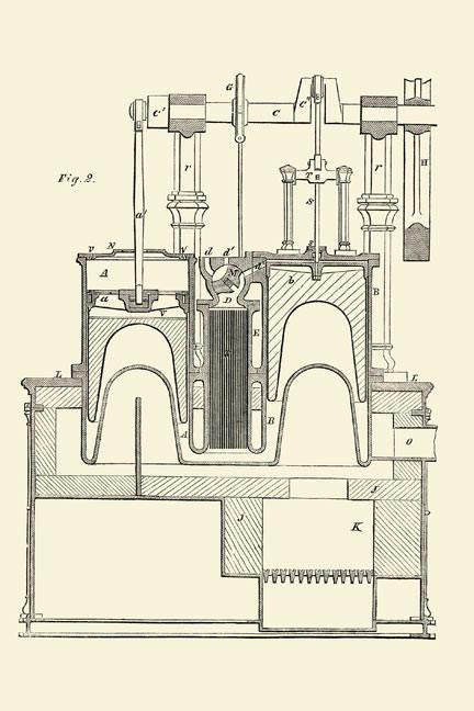 Steam Power Piston Chamber Cutaway 20x30 poster