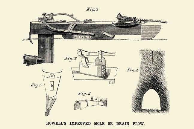 Howells Improved Mole or Drain Plow 20x30 poster