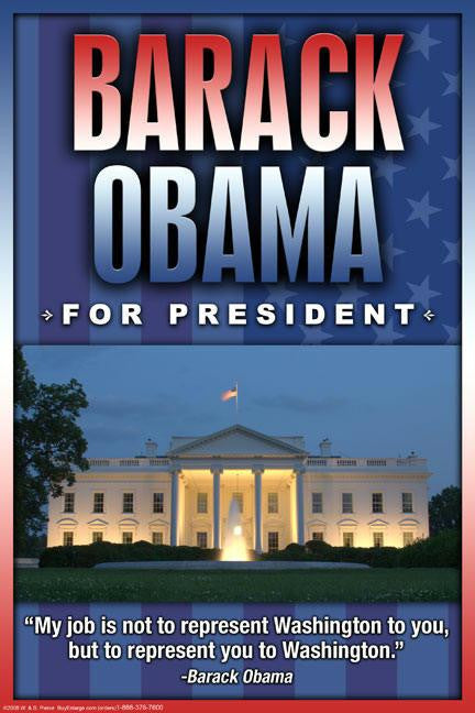 Barack Obama for President 20x30 poster