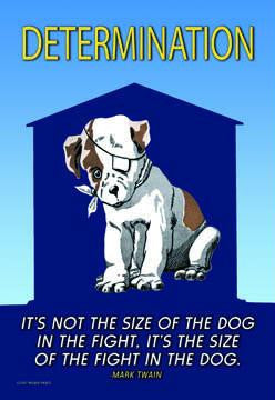 Determination: Its not the size of the dog in the fight; its the size of fight in the dog 20x30 poster