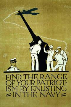 Find the range of your patriotism by enlisting in the Navy 20x30 poster