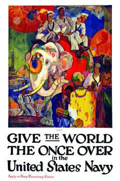 Give the world the once over in the United States Navy 20x30 poster