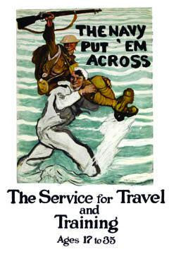 The Navy put em across The service for travel and training, ages 17 to 35 20x30 poster