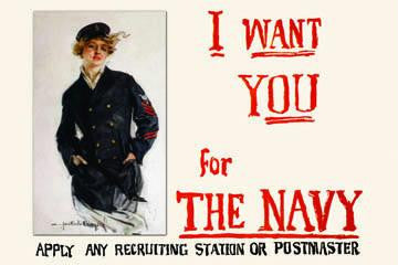 I want you for the Navy Apply any recruiting station or postmaster 20x30 poster