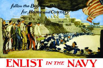 Enlist in the Navy follow the boys in blue for home and country 20x30 poster